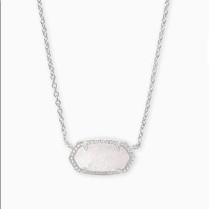 Elisa Pendant Necklace (White Kyocera Opal)